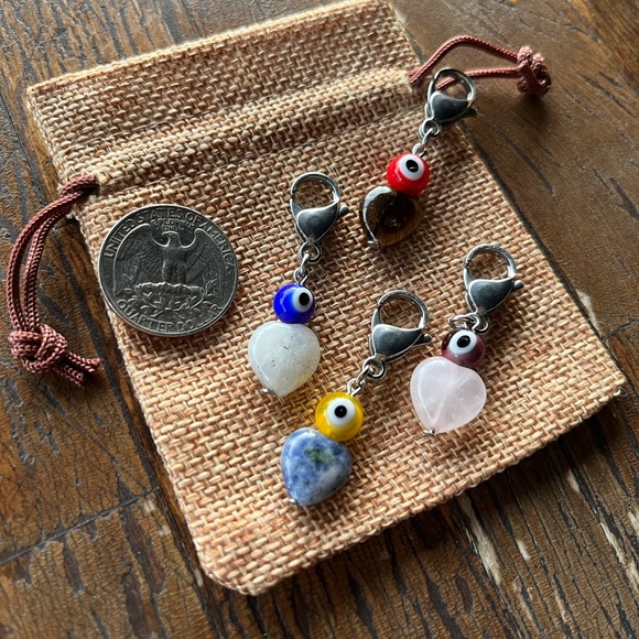 Crystal Pet Charms Sodalite Pet Charm Rose Quartz Pet Charm Evil Eye Pet Charms - Picture 3 of 3